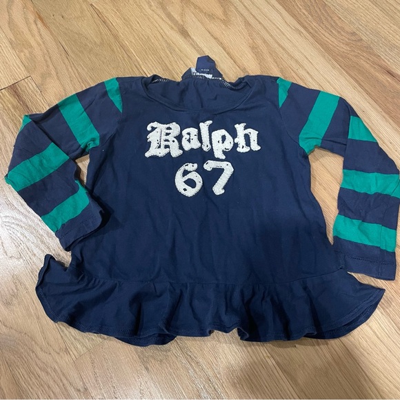 Ralph Lauren Peplum Striped Shirt - Picture 1 of 4
